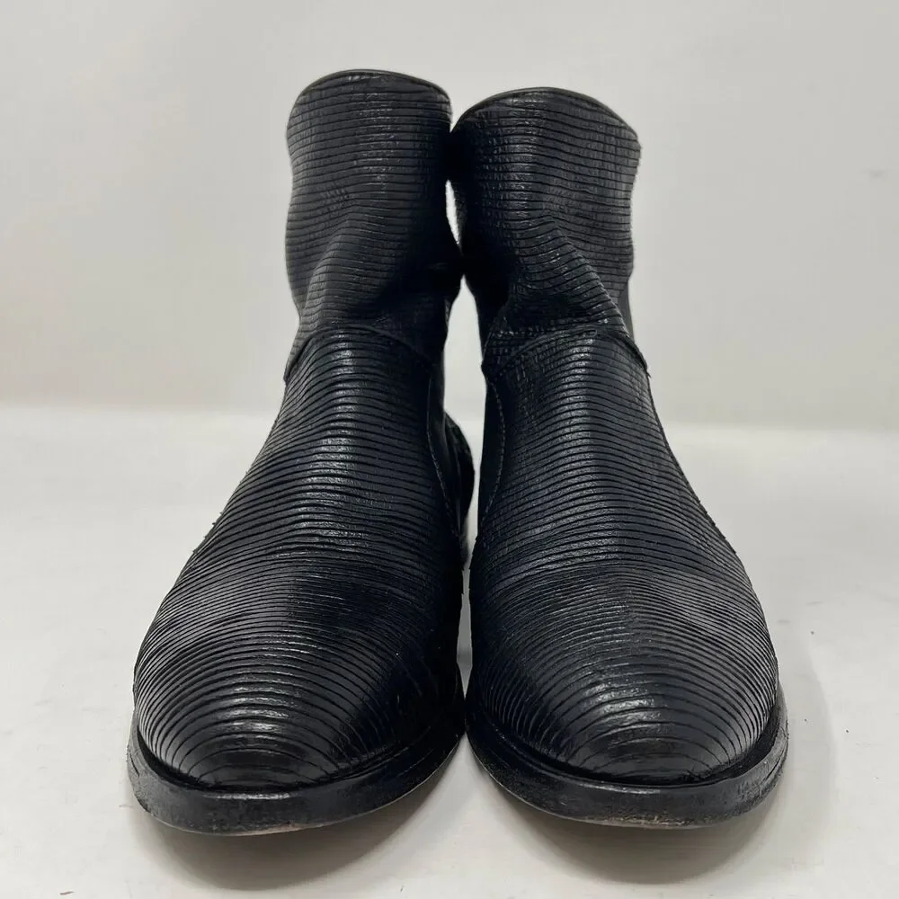 MoMa Mens Black Leather Ankle Boots Zip Chelsea Size US 7.5 Made In Italy 38